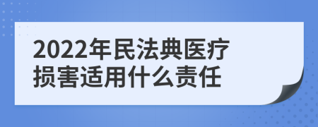 2022年民法典医疗损害适用什么责任