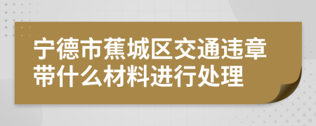 宁德市蕉城区交通违章带什么材料进行处理