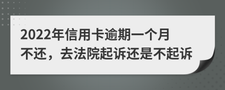 2022年信用卡逾期一个月不还，去法院起诉还是不起诉