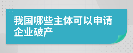 我国哪些主体可以申请企业破产