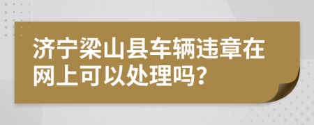 济宁梁山县车辆违章在网上可以处理吗？