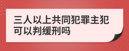 三人以上共同犯罪主犯可以判缓刑吗