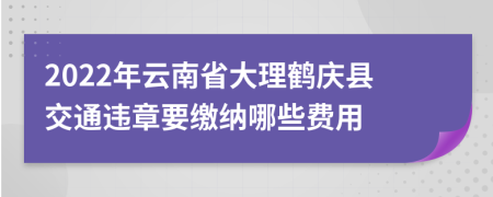 2022年云南省大理鹤庆县交通违章要缴纳哪些费用