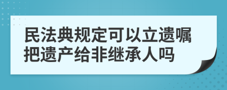 民法典规定可以立遗嘱把遗产给非继承人吗