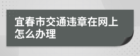 宜春市交通违章在网上怎么办理