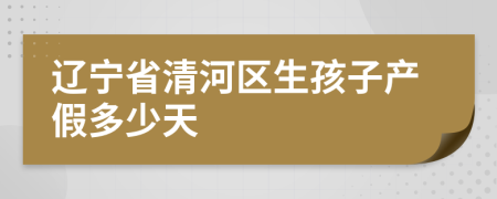 辽宁省清河区生孩子产假多少天