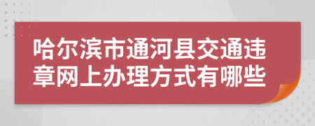 哈尔滨市通河县交通违章网上办理方式有哪些