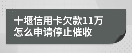 十堰信用卡欠款11万怎么申请停止催收