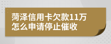 菏泽信用卡欠款11万怎么申请停止催收