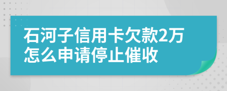 石河子信用卡欠款2万怎么申请停止催收