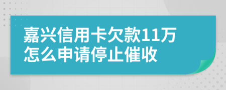 嘉兴信用卡欠款11万怎么申请停止催收