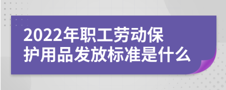 2022年职工劳动保护用品发放标准是什么