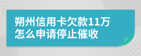 朔州信用卡欠款11万怎么申请停止催收