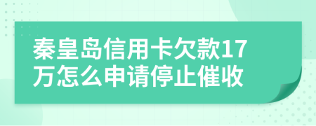 秦皇岛信用卡欠款17万怎么申请停止催收