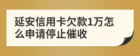 延安信用卡欠款1万怎么申请停止催收