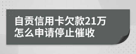 自贡信用卡欠款21万怎么申请停止催收