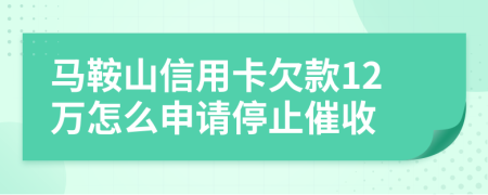 马鞍山信用卡欠款12万怎么申请停止催收