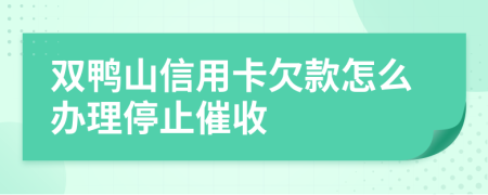 双鸭山信用卡欠款怎么办理停止催收