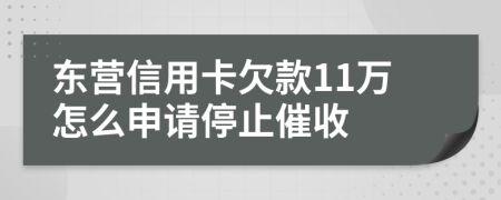 东营信用卡欠款11万怎么申请停止催收