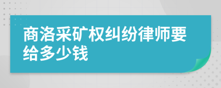 商洛采矿权纠纷律师要给多少钱