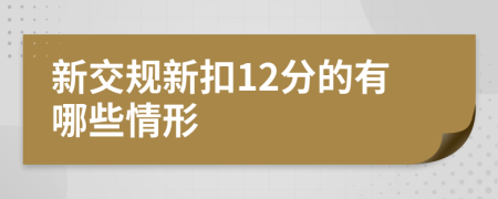 新交规新扣12分的有哪些情形