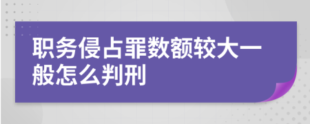 职务侵占罪数额较大一般怎么判刑