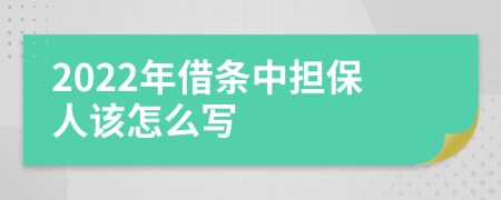 2022年借条中担保人该怎么写