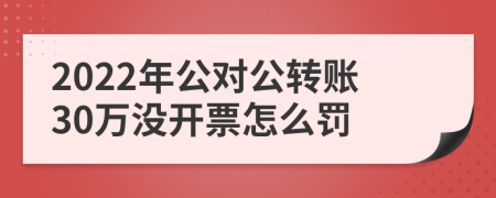 2022年公对公转账30万没开票怎么罚