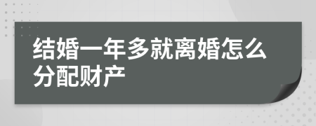 结婚一年多就离婚怎么分配财产