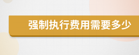 强制执行费用需要多少