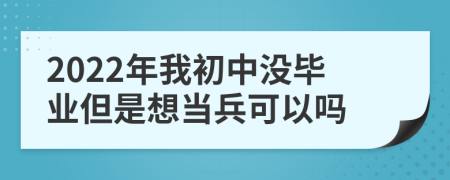 2022年我初中没毕业但是想当兵可以吗