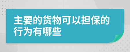 主要的货物可以担保的行为有哪些