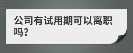 公司有试用期可以离职吗？