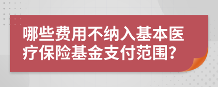 哪些费用不纳入基本医疗保险基金支付范围？