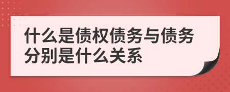 什么是债权债务与债务分别是什么关系