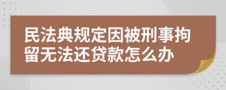 民法典规定因被刑事拘留无法还贷款怎么办