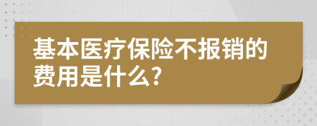 基本医疗保险不报销的费用是什么?