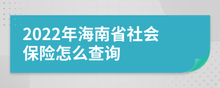 2022年海南省社会保险怎么查询