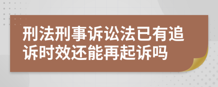 刑法刑事诉讼法已有追诉时效还能再起诉吗