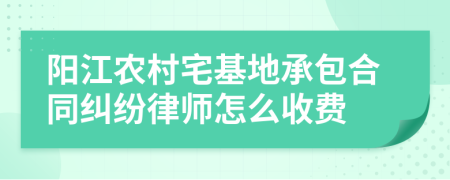 阳江农村宅基地承包合同纠纷律师怎么收费