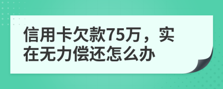 信用卡欠款75万，实在无力偿还怎么办