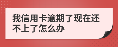 我信用卡逾期了现在还不上了怎么办