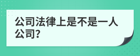 公司法律上是不是一人公司？