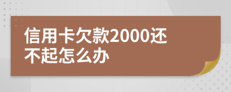 信用卡欠款2000还不起怎么办