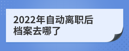 2022年自动离职后档案去哪了