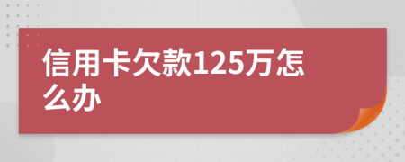 信用卡欠款125万怎么办