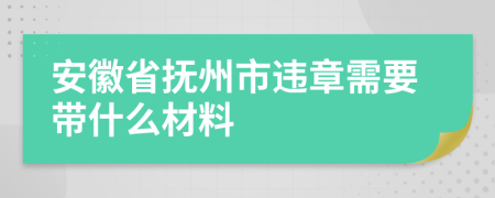 安徽省抚州市违章需要带什么材料