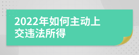 2022年如何主动上交违法所得