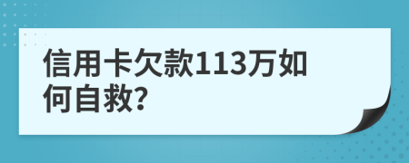 信用卡欠款113万如何自救？