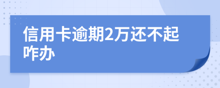 信用卡逾期2万还不起咋办